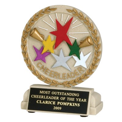 Cheerleader Stone Resin Trophy (5 ½" x 4 ½")