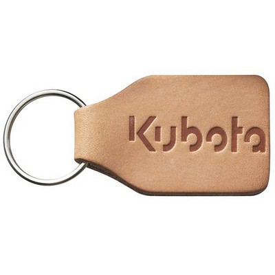 Large Rectangle Natural Leather Glued 2 Sided Key Tags (1 1/2"x2 5/8")