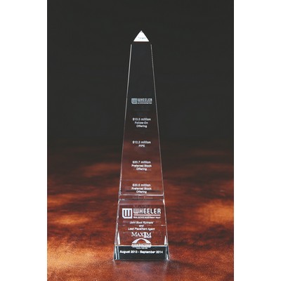 12" Crystal Grooved Obelisk Award