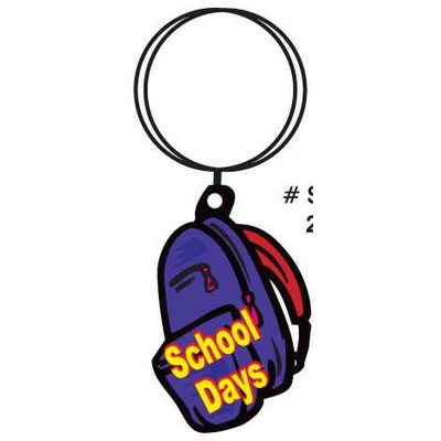 School Days Backpack Keychain w/Mirrored Back (10 Square Inch)