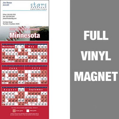 Minnesota Pro Baseball Schedule Vinyl Magnet (3 1/2"x8 1/2")