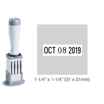 Inspection Stamp with Dater - 1-1/4" x 1-1/4" imprint area