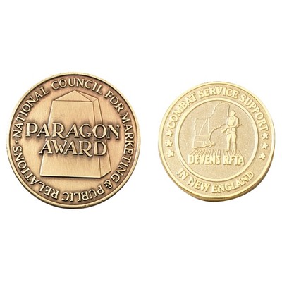 Economical Die Struck Brass Coin (1-3/4" Dia x 3mm thick)