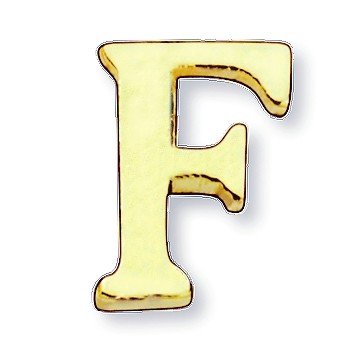 F (letter) Marken Design Cast Lapel Pin (3/8")