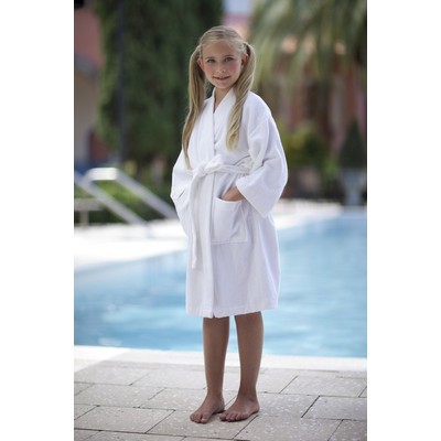 Kid's Shawl Collar Cotton Velour Bathrobe (Size 7-10)