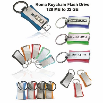 Roma Keychain Flash Drive - 8 GB Memory