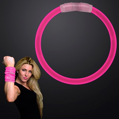 8" Pink Glow Bracelet - BLANK
