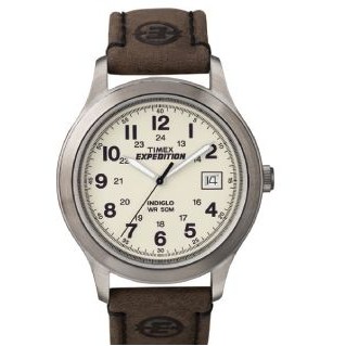 Timex® Expedition Brown Core Field Watch with Natural Beige Dial