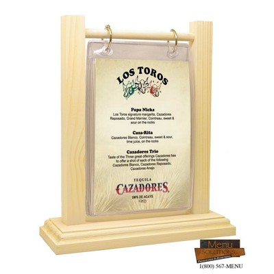 Solid Wood "Flip Top" Table Tent With Contoured Base (Holds 5"x7" Inserts)