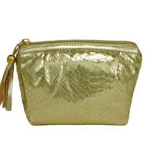 Foiled Style Snakeskin Cosmetic Bag w/ Tassel
