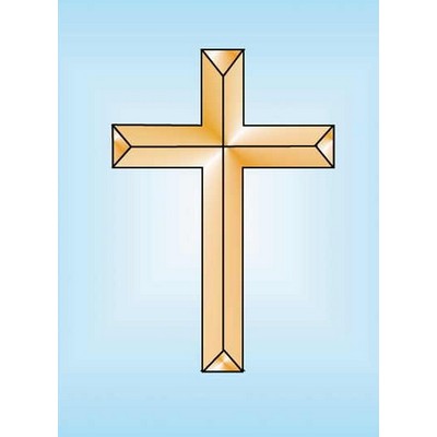 Gold Cross Metal Photo Magnet (2 1/2"x2 1/2")
