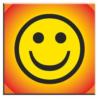 Smiley Face Metal Photo Magnet (2 1/2" Square)