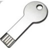 Stainless Steel Key USB Drive w/Round Keyhole Round Top