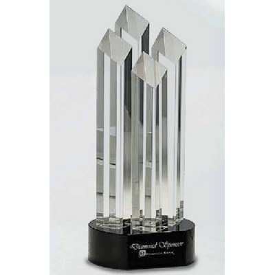Crystal Millennium Towers w/ Black Pedestal Base (9")