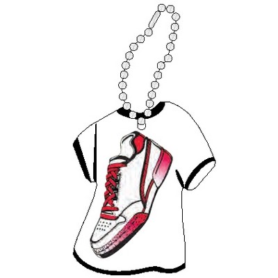 Sneaker T-Shirt Key Chain w/ Black Reverse (10 Square Inch)