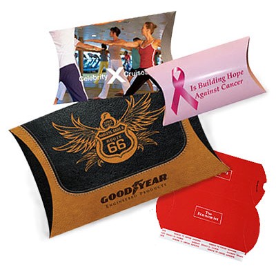 Four Color Custom Lip-N-Tape Pillow Box (5 3/4"x5 1/4"x1 3/5")