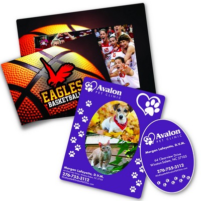 Photo Frame Magnet Square Corners w/Oval Cutout Magnet - 7.5" x 9.5" - 20 mil