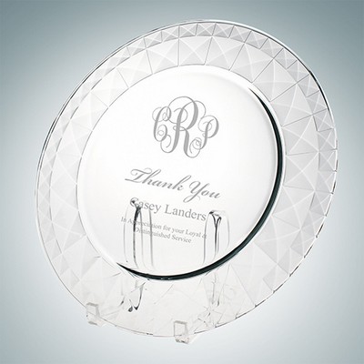 Kaleidoscope Glass Charger Plate w/ Acrylic Stand