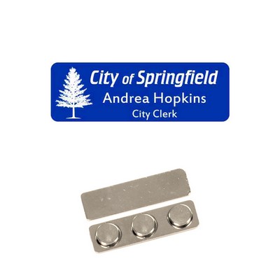 Name Badge Royal Blue Plastic - 1X3 Laser Engrave To White