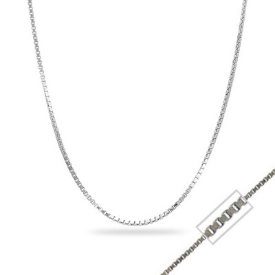 18" 14K White Gold Box Chain Necklace - 1.0gm