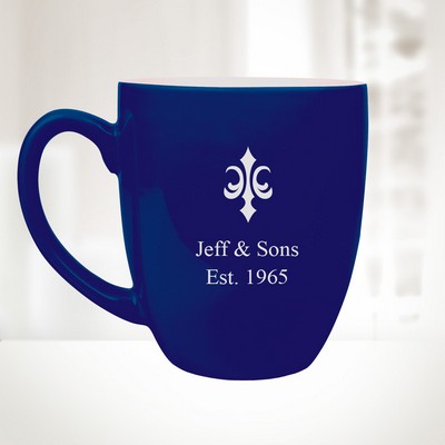 16 Oz Blue Ceramic Bistro Mug