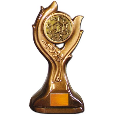 Stock Victory 9" Trophy with 2" Track & Field Male Coin and Engraving Plate