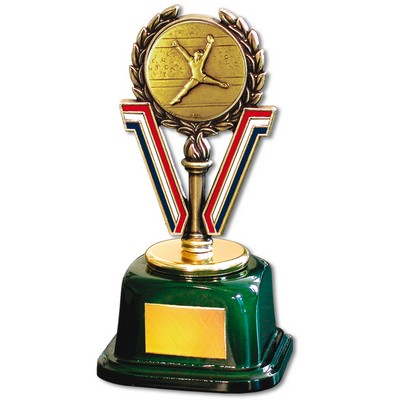 Stock 7" Trophy with 2" Gymnastics Female and Engraving Plate