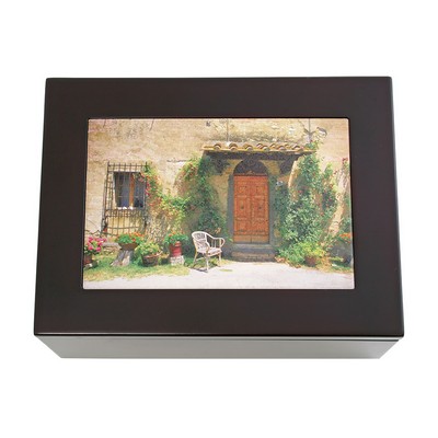Rosewood Finish Wooden Box with Optional Tile Insert