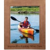 Custom Laser Engraved Leatherette Picture Frame-Dark Brown/Engraves Black, Large