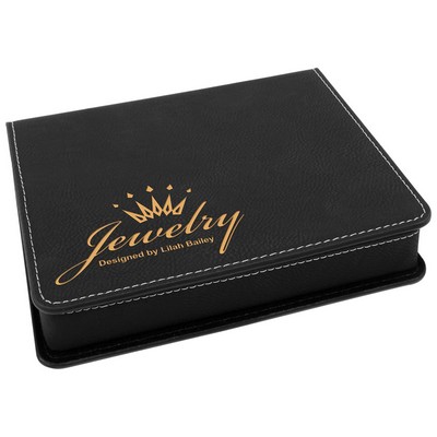 Black/Gold Leatherette 4-Piece Wine Tool Set