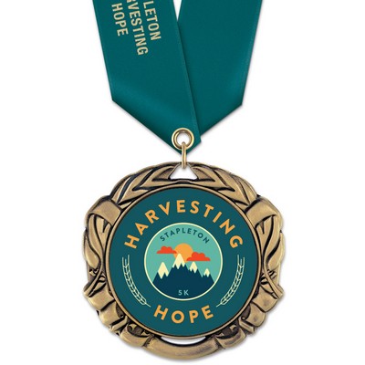 XBX Full Color Medal w/Satin Neck Ribbon (2¾")