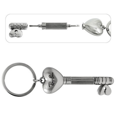 Heart Key Chain with Eyeglass Repair Tool