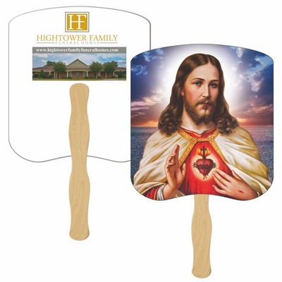 Sacred Heart Hand Fan Full Color (2 Sides)