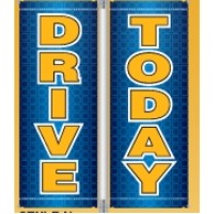 16 Oz. Vinyl Pole Banner Set - Drive Today (3'x8')