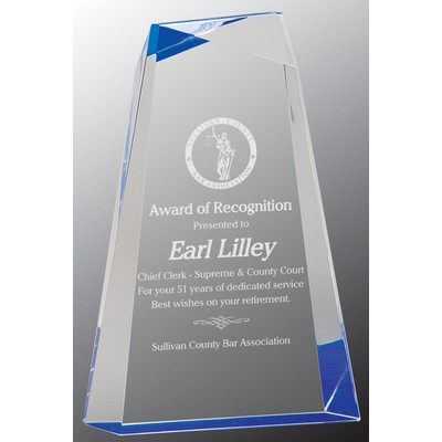 Blue Facet Wedge Acrylic