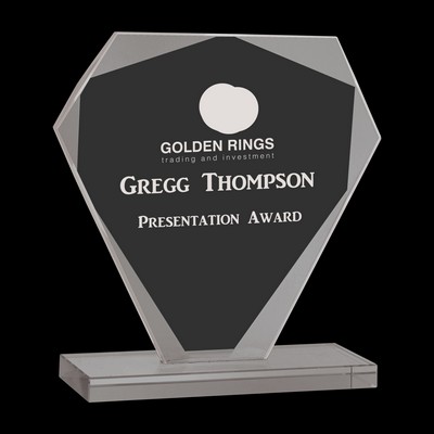 Cut Diamond Jade Glass Award (7")