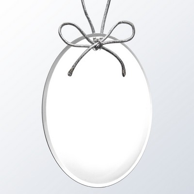 Acrylic Ornament with Silver String - Oval