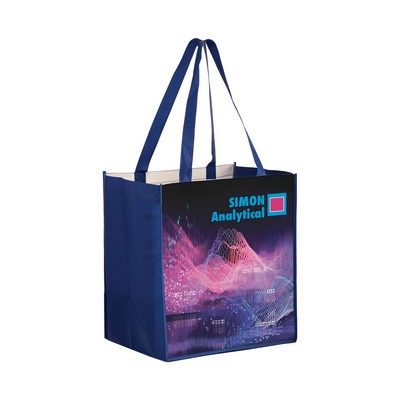 Full Coverage OPP Laminated Non-Woven Grocery Bag w/ Full Color (13"x10"x15")