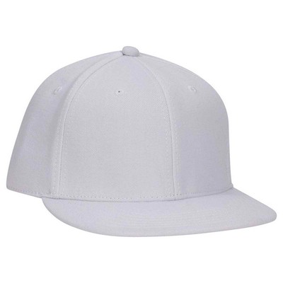 OTTO FLEX Wool Blend Twill Round Flat Visor 6 Panel Pro Style Baseball Cap