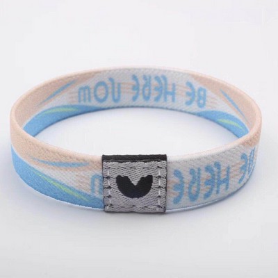 Fashion Printed Polyester Custom Elastic Fabric Bracelet