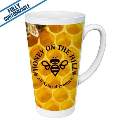 17 Oz. White Latte Mug Full Color w/Handle