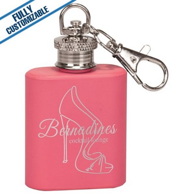 1 Oz. Matte Pink Flask Keychain