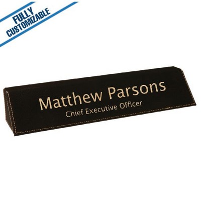 Black & Gold Leatherette - 10.5" Desk Wedge