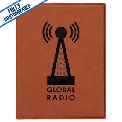 Saddle Tan Leatherette - 7X9" Portfolio Folder With Notepad