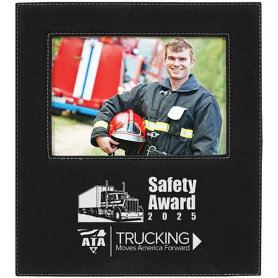 Leatherette Frame Holds 5 x 7 (Black/Silver)