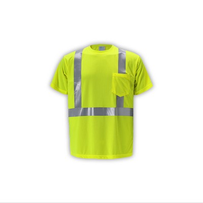 High Visibility Short Sleeve Birdseye T-shirt, Class 2, Lime