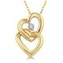 Jilco Inc. Yellow Gold Diamond Double Heart Necklace