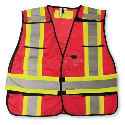 Red Polyester Tear-Away Safety Vest