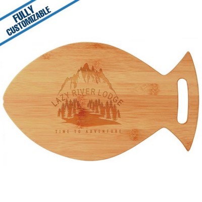 Fish Shaped Bamboo Cutting Board (14" x 8.5")