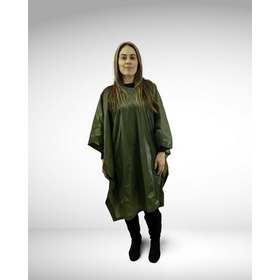 Vinyl Poncho, Olive Drab, 50"W x 80"L